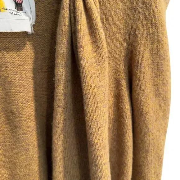 Anthropologie Meguro River Puff Sleeve Cardigan Mustard Yellow Wool Blend Large - Picture 6 of 8